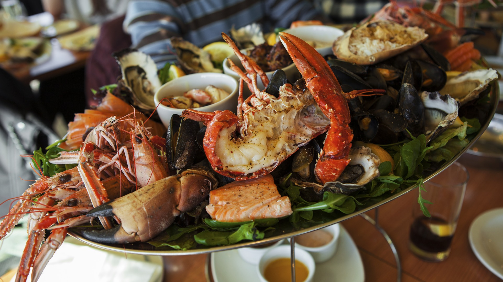 A plate of seafood