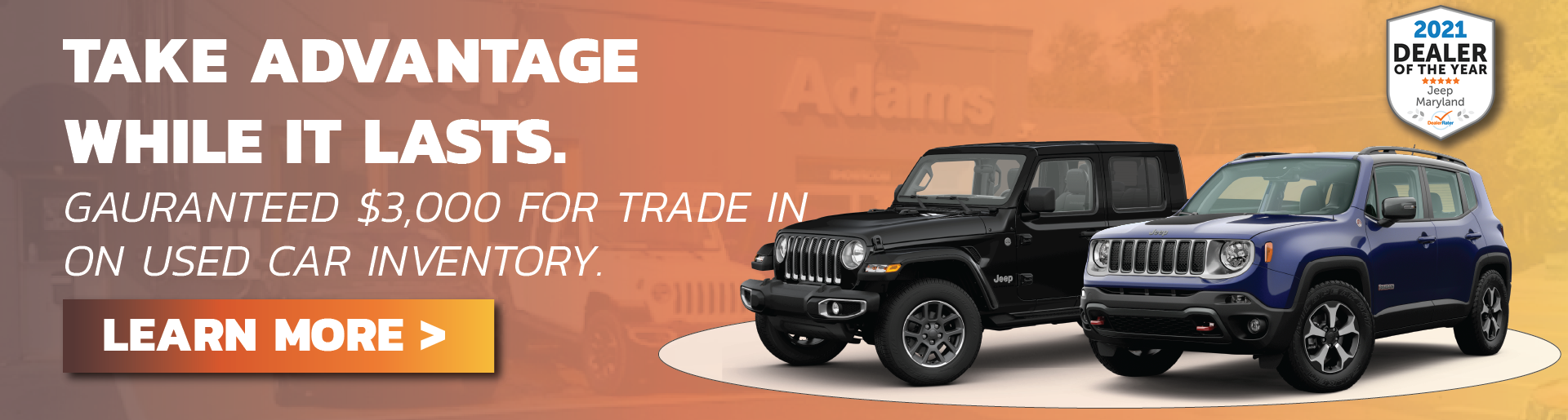 New and Used Cars for Sale | Jeep Dealership in Aberdeen, MD | Adams Jeep  of Maryland
