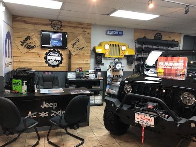 Adams Jeep of Maryland Extreme Shop reception